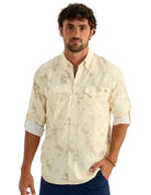 Huk Men's Egret Tideloom Camo KC Print Tide Point Button-Down H1500254-106