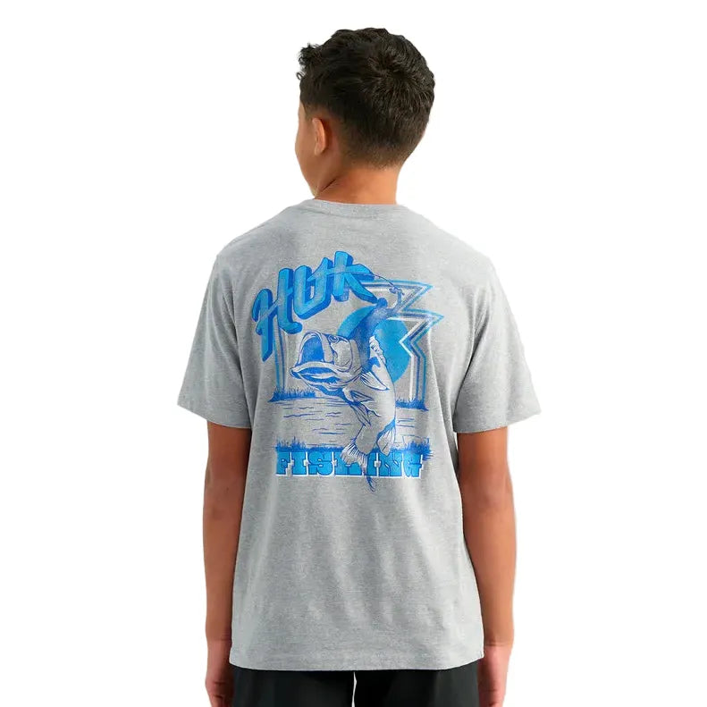 Boy's Huk Sharkskin Heather Kids Rodeo Bass T-shirt H7100119-062