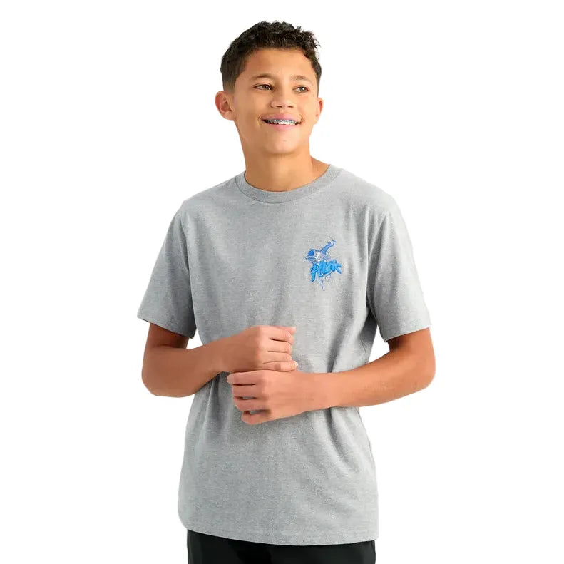 Boy's Huk Sharkskin Heather Kids Rodeo Bass T-shirt H7100119-062