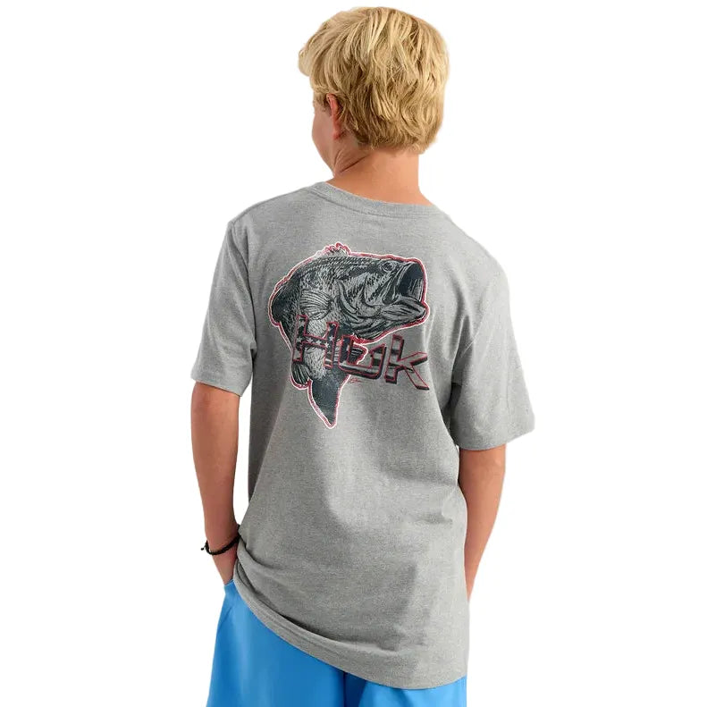 Boy's Huk Sharkskin Heather KC Americana T-shirt H7100123-062