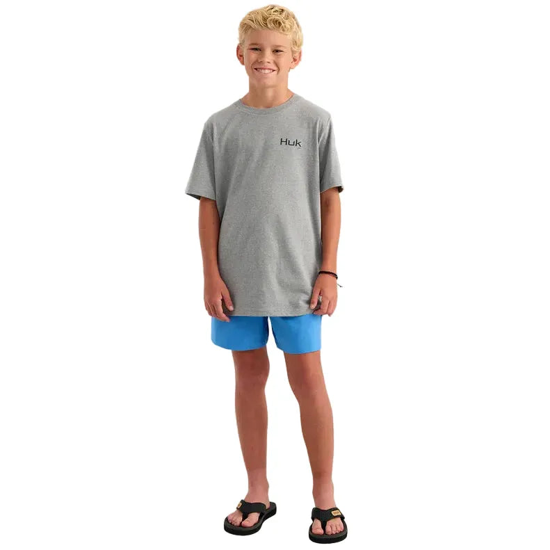 Boy's Huk Sharkskin Heather KC Americana T-shirt H7100123-062