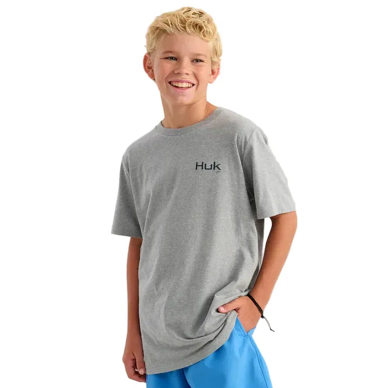 Boy's Huk Sharkskin Heather KC Americana T-shirt H7100123-062
