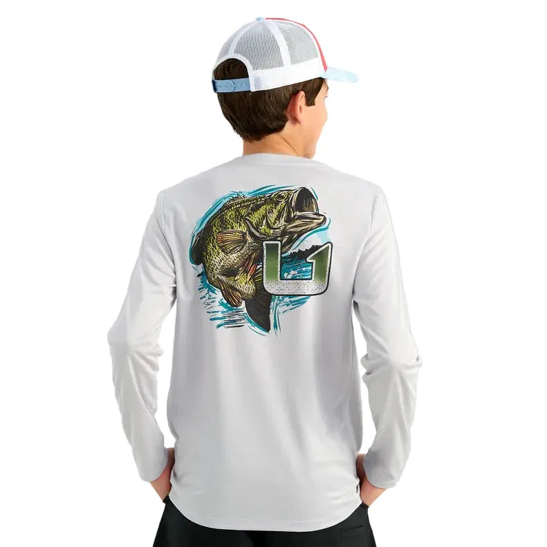 Boy's Huk Seagull KC Graphic Pursuit Performance Crew Long Sleeve Shirt H7120122-059