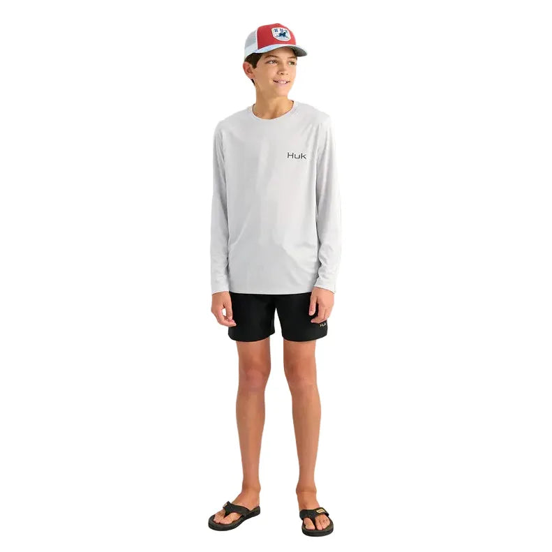 Boy's Huk Seagull KC Graphic Pursuit Performance Crew Long Sleeve Shirt H7120122-059