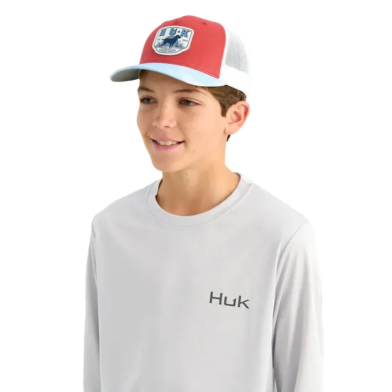 Boy's Huk Seagull KC Graphic Pursuit Performance Crew Long Sleeve Shirt H7120122-059
