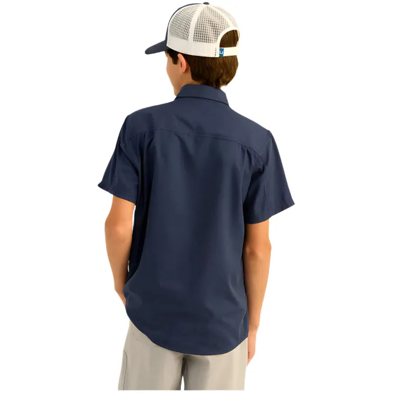 Boy's Huk Tide Point Short Sleeve Button Down H7150002-413 - Crazy House Western Wear