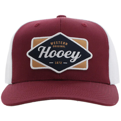 Hooey "Diamond" Red and White Cap with Black and Tan Patch 2422T-RDWH - Crazy House Western Wear