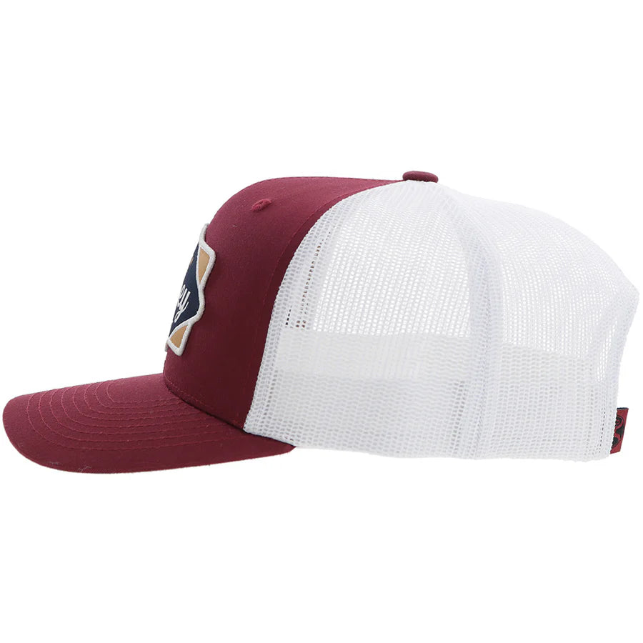 Hooey "Diamond" Red and White Cap with Black and Tan Patch 2422T-RDWH - Crazy House Western Wear