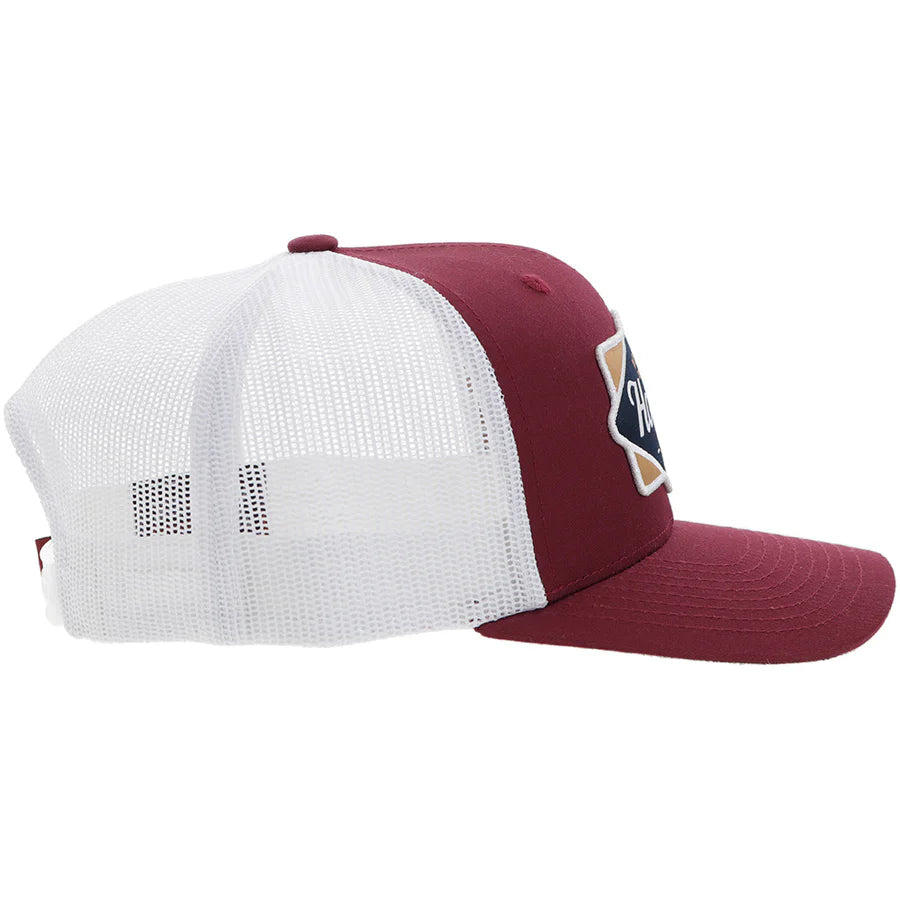 Hooey "Diamond" Red and White Cap with Black and Tan Patch 2422T-RDWH - Crazy House Western Wear