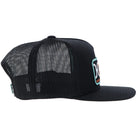 Men's Hooey "Loop" Hat Black with Turquoise & Orange Rectangle Patch 2559T-BK - Crazy House Western Wear