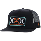 Men's Hooey "Loop" Hat Black with Turquoise & Orange Rectangle Patch 2559T-BK - Crazy House Western Wear