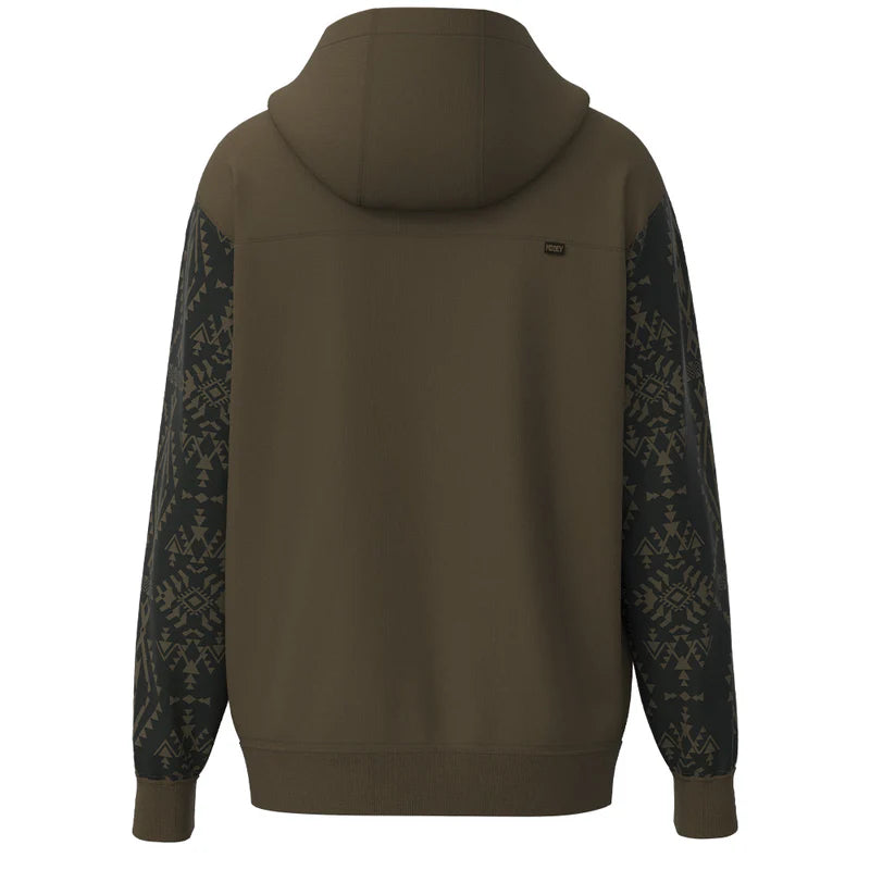 Men's Hooey "Legendary Hoody" Brown w/Aztec on Sleeves HH1333BRAZ