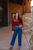 Howdy Hanny Women's Dark Wash Smiley Denim Jeans 
