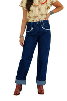 Howdy Hanny Women's Dark Wash Smiley Denim Jeans 