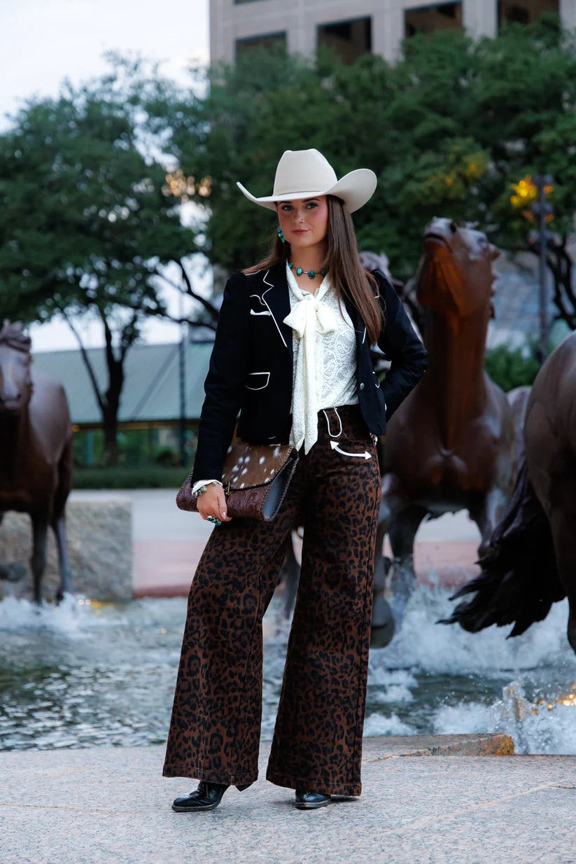 Howdy Hanny Women's Black Star Cropped Blazer 