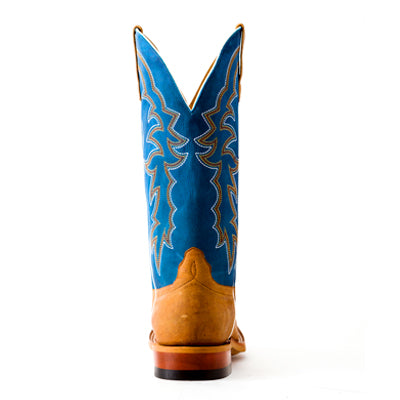 Men's Horsepower Pecan Barking Iron with 13" Sugared Blue Jeans Top HP1836 - Crazy House Western Wear