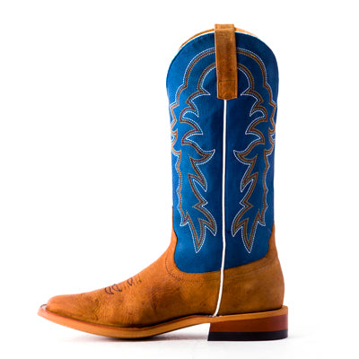 Men's Horsepower Pecan Barking Iron with 13" Sugared Blue Jeans Top HP1836 - Crazy House Western Wear