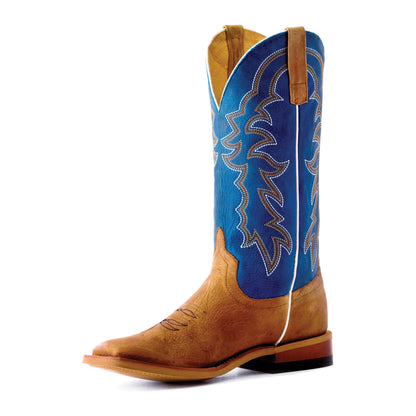 Men's Horsepower Pecan Barking Iron with 13" Sugared Blue Jeans Top HP1836 - Crazy House Western Wear