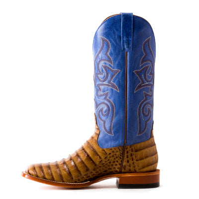 Men's Horsepower Toasted Caiman Print with 13" Blue Sinsation Top HP1842 - Crazy House Western Wear