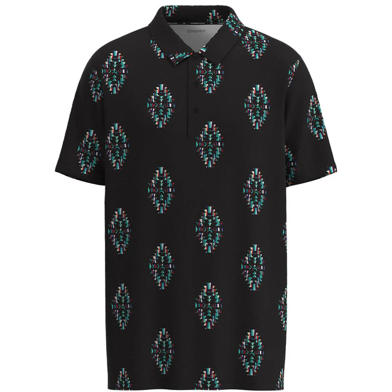 Boy's Hooey "The Weekender" Black with Turquoise Aztec Polo HP034BKAZ-Y - Crazy House Western Wear