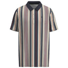 Men's Hooey "The Weekender" Gray Polo with Red and Blue Stripes HP2601NVST