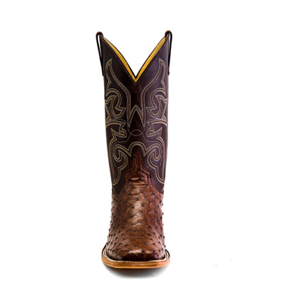 Men's Top Hand Kango Tobacco Full Quill Ostrich with 13" Chocolate Pull Up Top HP8001 - Crazy House Western Wear