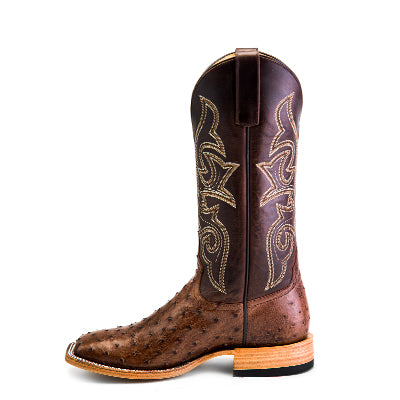 Men's Top Hand Kango Tobacco Full Quill Ostrich with 13" Chocolate Pull Up Top HP8001 - Crazy House Western Wear
