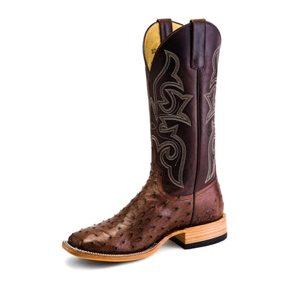 Men's Top Hand Kango Tobacco Full Quill Ostrich with 13" Chocolate Pull Up Top HP8001 - Crazy House Western Wear