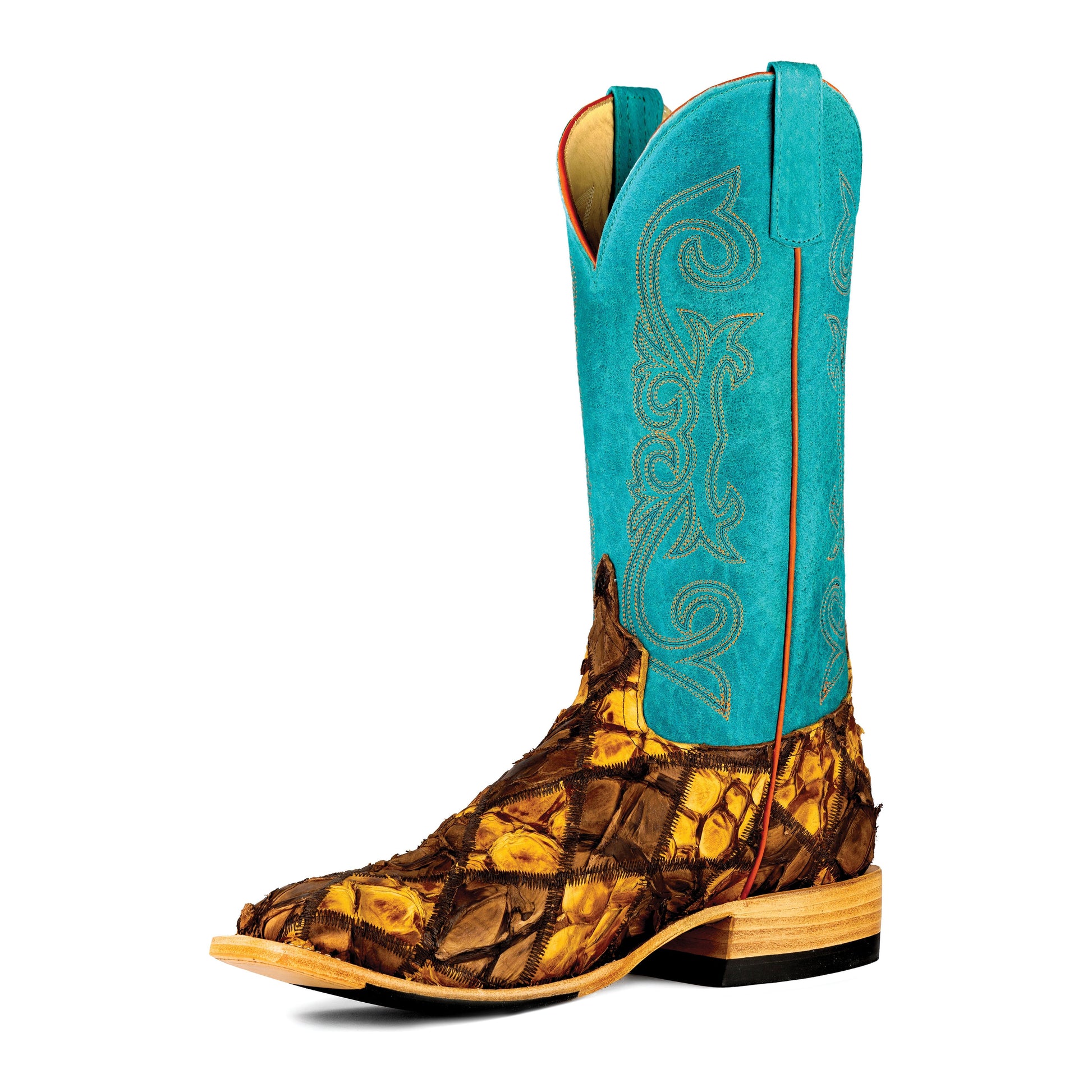 Top Hand Cigar Matte Big Bass Patchwork with Turquoise Top - Crazy House Western Wear