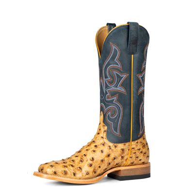 Men's Horse Power Saddle Ranch Ostrich Print with 13" Blue Oklahoma Tops HP8083