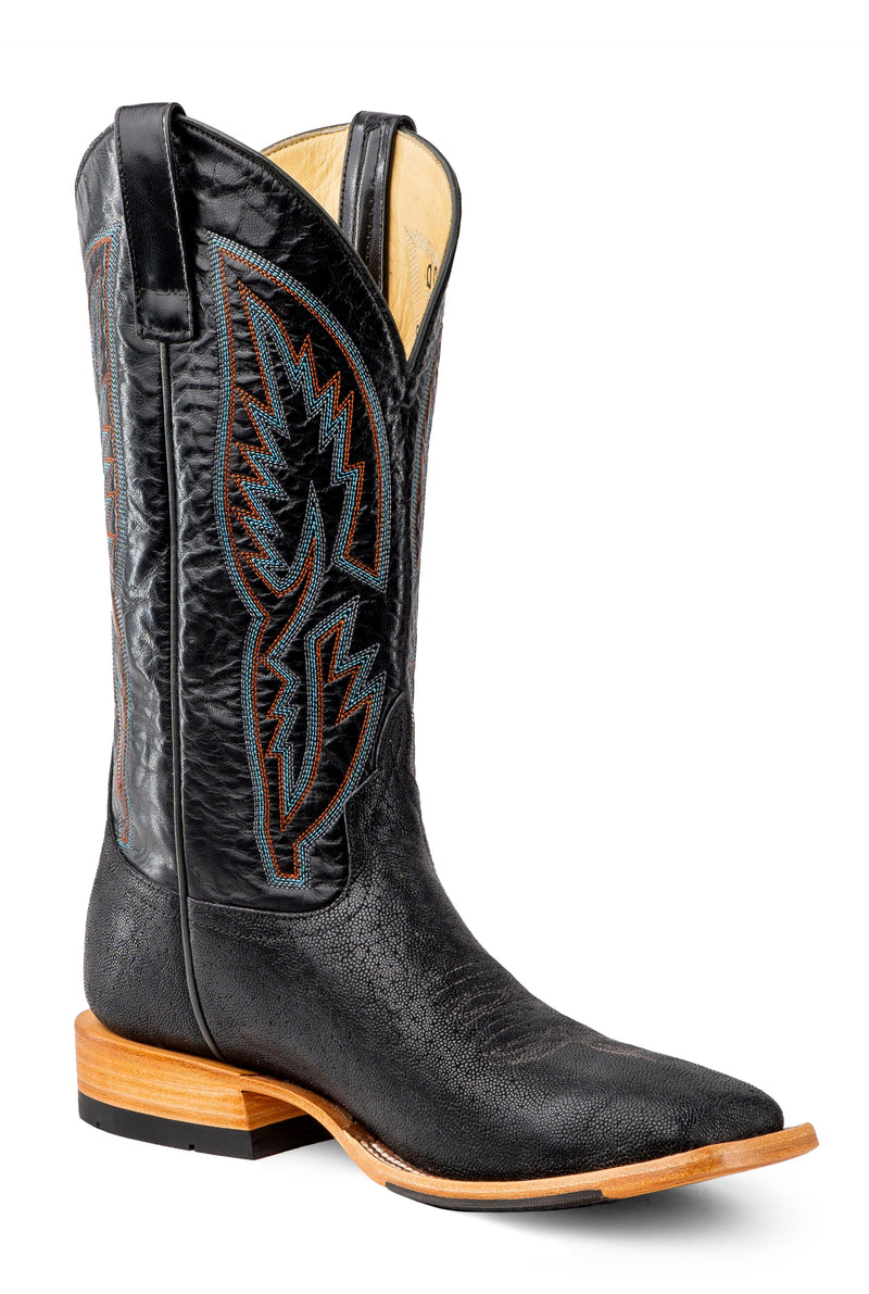 Horse Power Men's Black Lux Arizona Elephant Square Toe Boots HP8094
