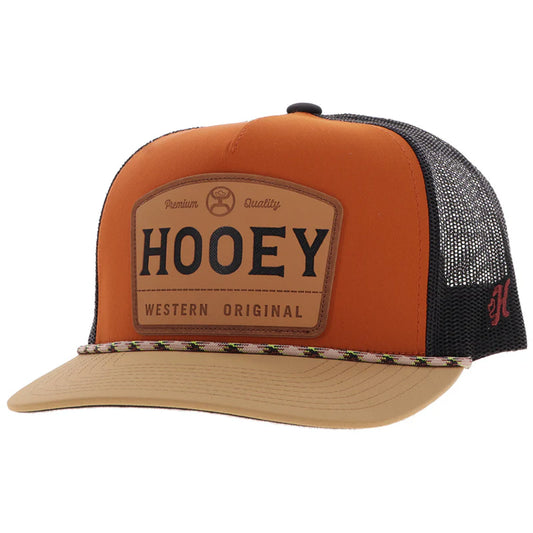 Men's Hooey "Trip" Orange and Black with Leather Patch 2508T-ORBK - Crazy House Western Wear