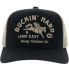 Hooey Men's Black/Tan Buckin Hard 5-Panel Trucker Snapback Hat 2692T-BKTN