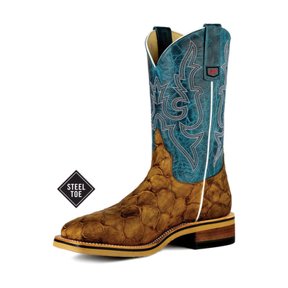Men's Horsepower Fish Print Steel Toe Boot 12" HPW2500 - Crazy House Western Wear
