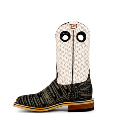 Men's Horsepower Caiman Print Steel Toe Boot 12" HPW2501 - Crazy House Western Wear