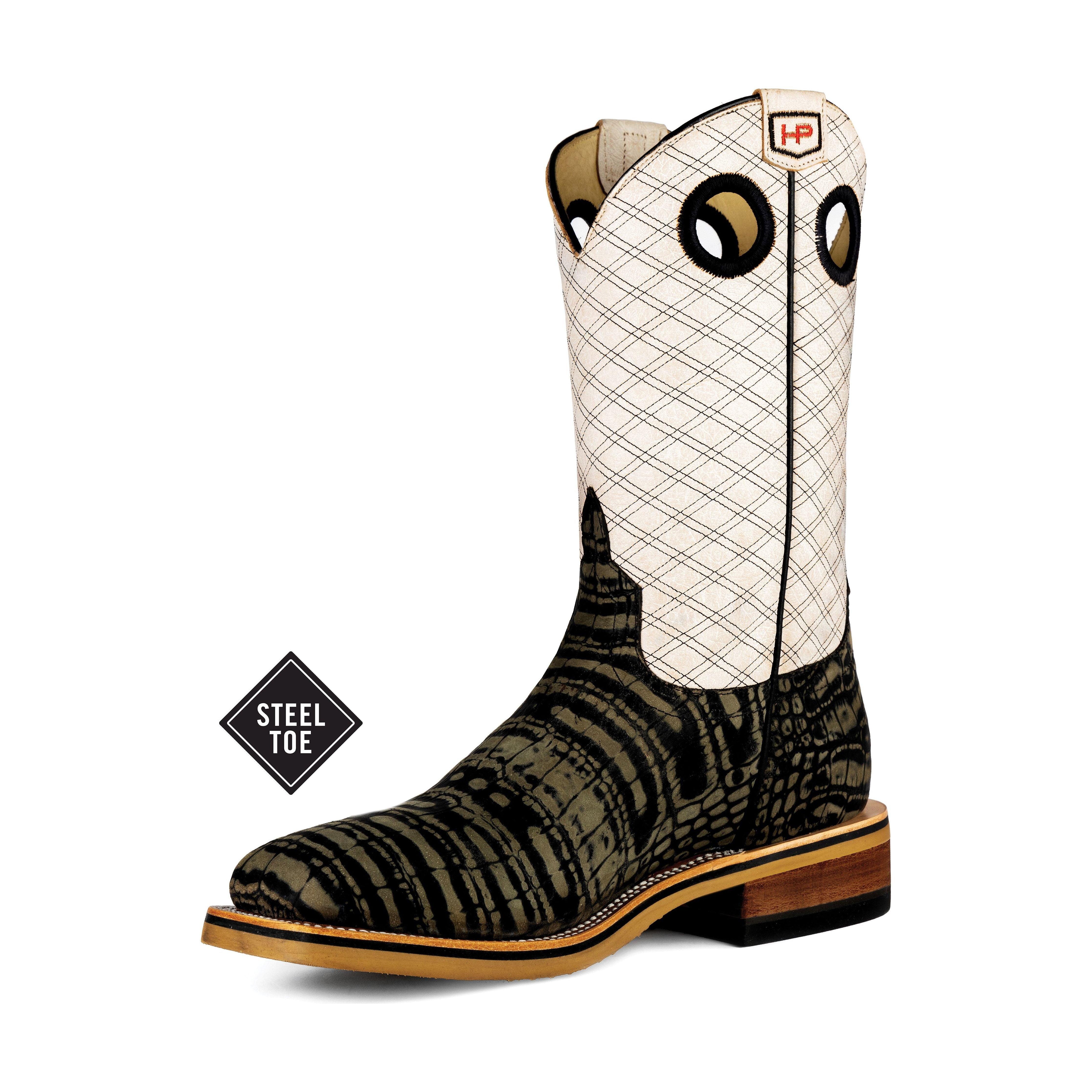 Men's Horsepower Caiman Print Steel Toe Boot 12" HPW2501 - Crazy House Western Wear