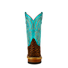 Men's Horsepower Cognac Elephant print with 12" Turquoise Barcelona Top HPW2502 - Crazy House Western Wear