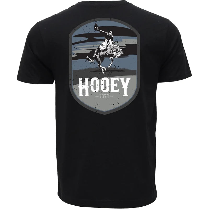 Men's Hooey "Cheyenne" T-shirt Black with Blue & Gray Logo HT1688BK