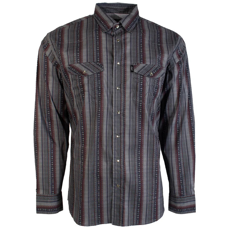 Men's Hooey Dos Sol Pearl Snap Shirt HT1763GYSP - Crazy House Western Wear