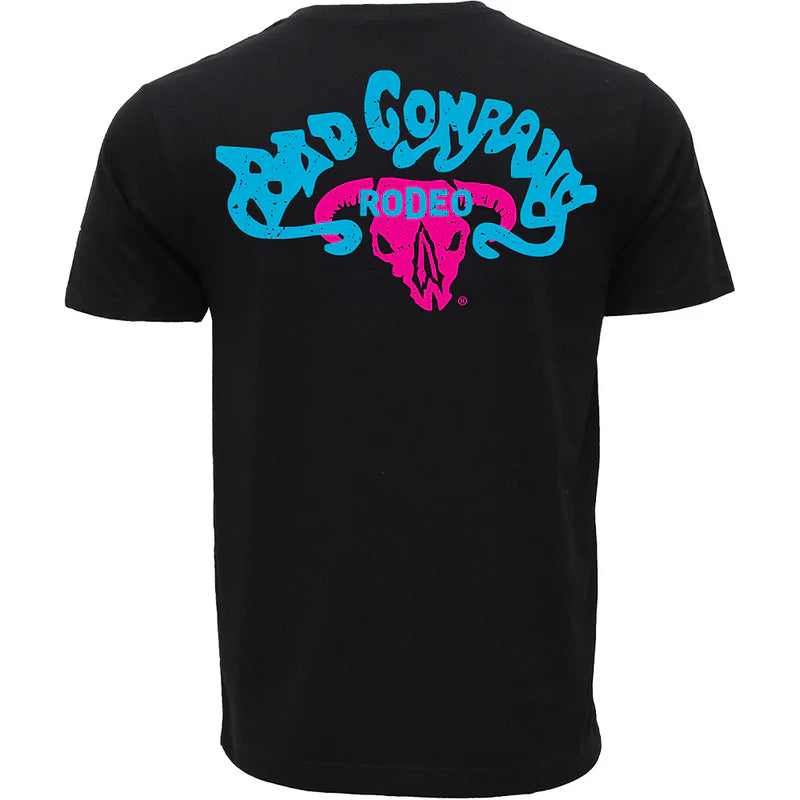 Men's Hooey Bad Company T-shirt Black With Blue and Pink Logo HT1832BK