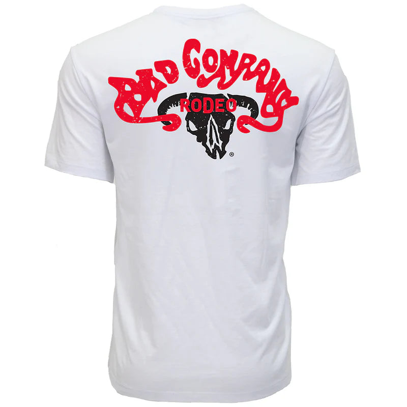 Men's Hooey Bad Company T-shirt White with Red & Black Logo HT1832WH