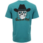 Men's Hooey Bad Company T-shirt Teal with Black and White Skull Logo HT1835TL