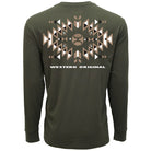 Men's Hooey "Eldorado" Long Sleeve T-shirt Green with Tan and White Logo HT1882GR - Crazy House Western Wear