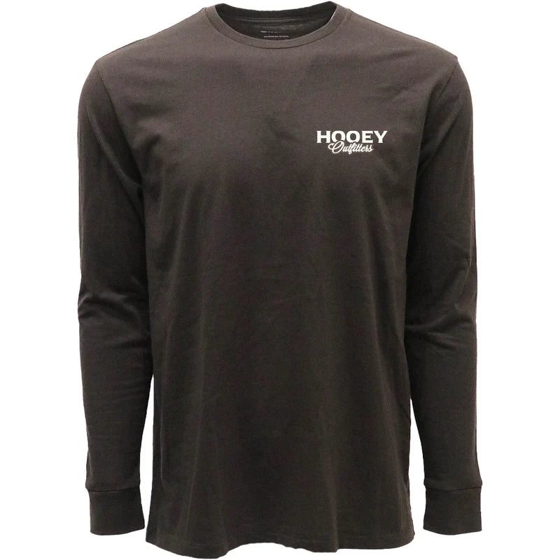 Hooey's Boy's Dark Brown Outfitters Long Sleeve T-shirt HT2615DKBR-Y