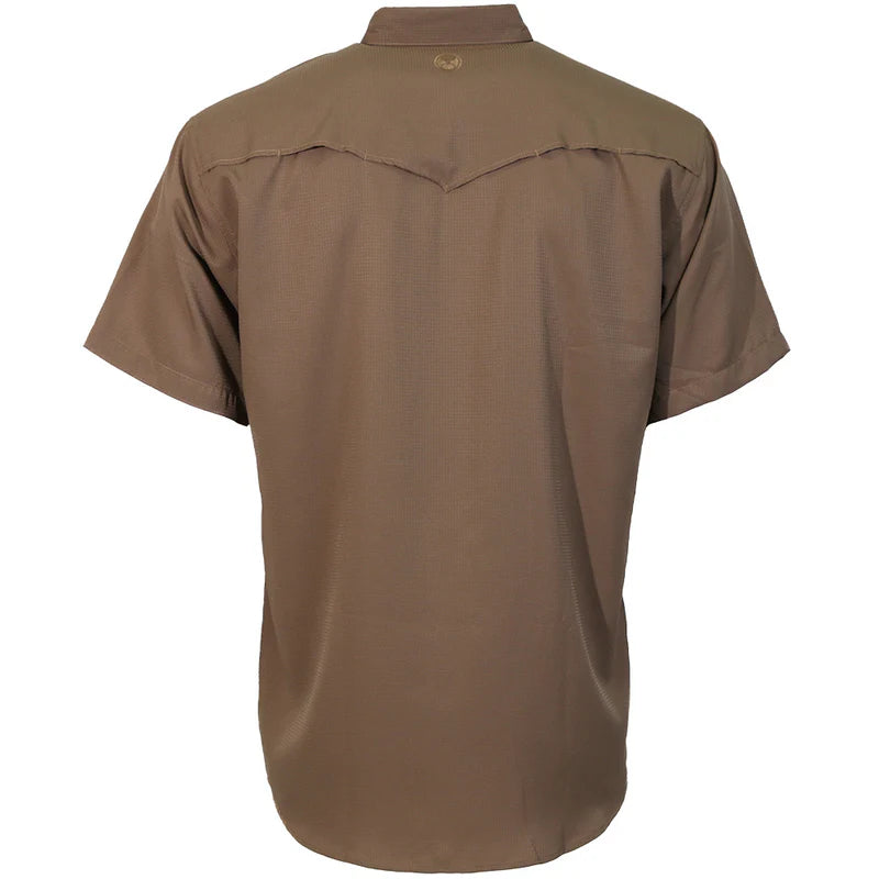 Men's Hooey "Sol" Brown Short Sleeve Pearl Snap Shirt HT2620BR