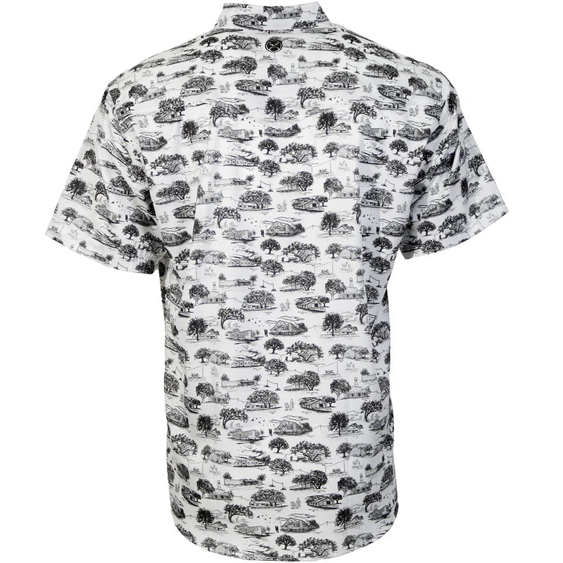 Men's Hooey "Sol" Short Sleeve Pearl Snap White Dance Hall Shirt HT2621WHP