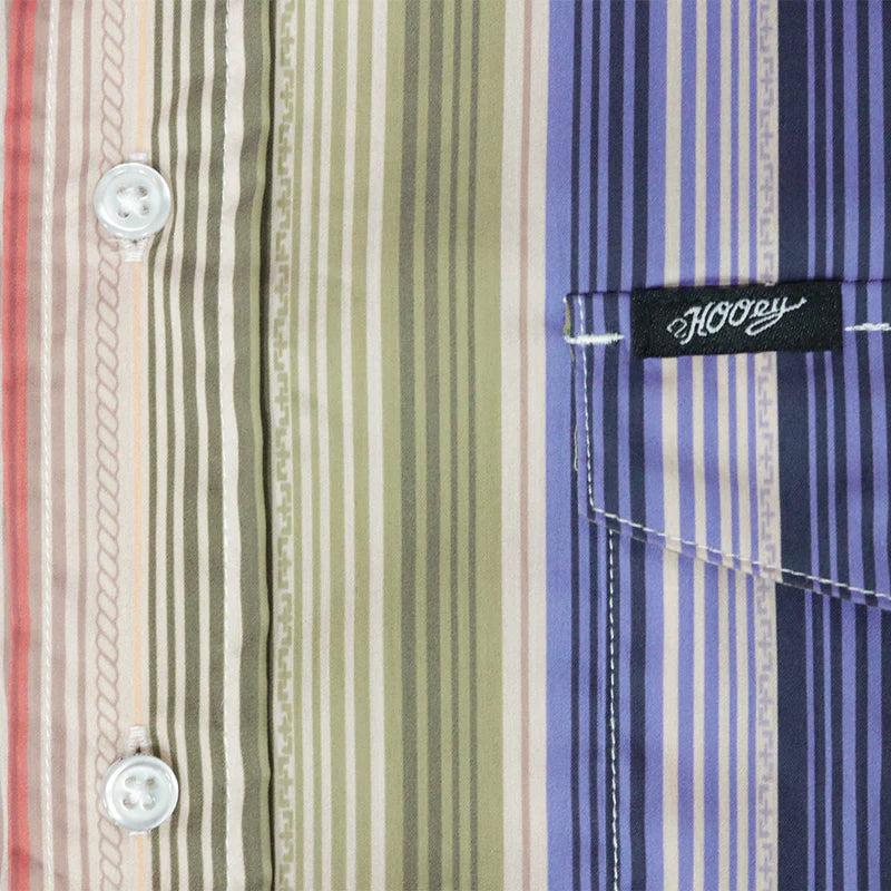 Men's Hooey "Maverick" Short Sleeve Button Up Multicolor Striped Shirt HT2624TNST
