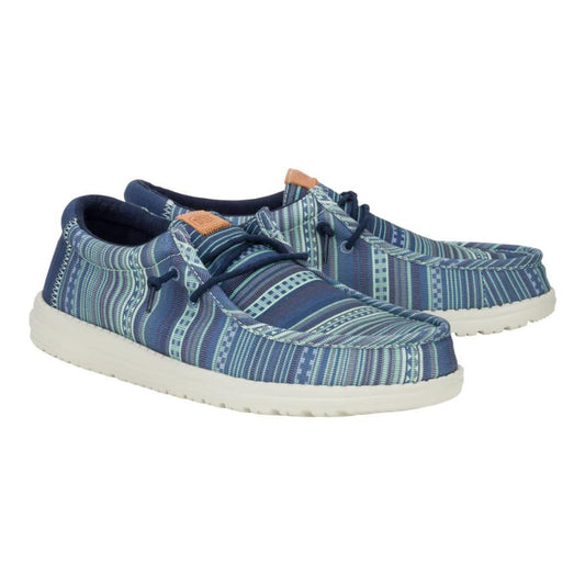 Men's Hey Dude Wally Surf Shawl Navy Blazer & Multi Shoes 43092-4UX