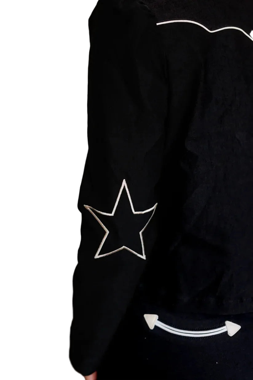 Howdy Hanny Women's Black Star Cropped Blazer 