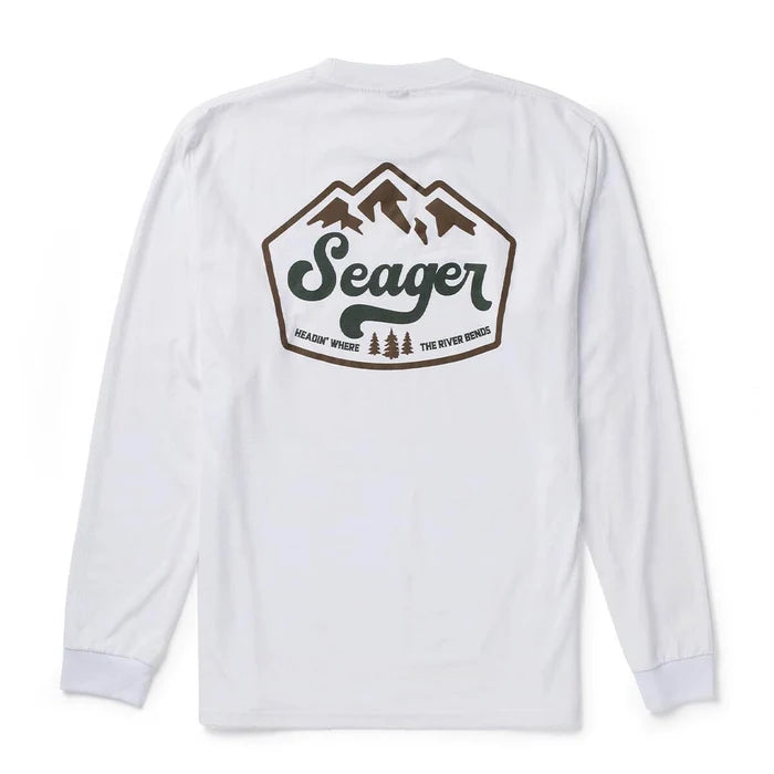 Seager Men's White High Country Long Sleeve Tee MTH26HIGHCLSWHT